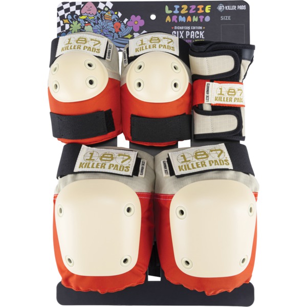  187 KILLER PADS Skateboarding Knee Pads, Elbow Pads, and Wrist  Guards, Six Pack Pad Set, Lizzie Armanto Signature Edition, Small/Medium :  Sports & Outdoors
