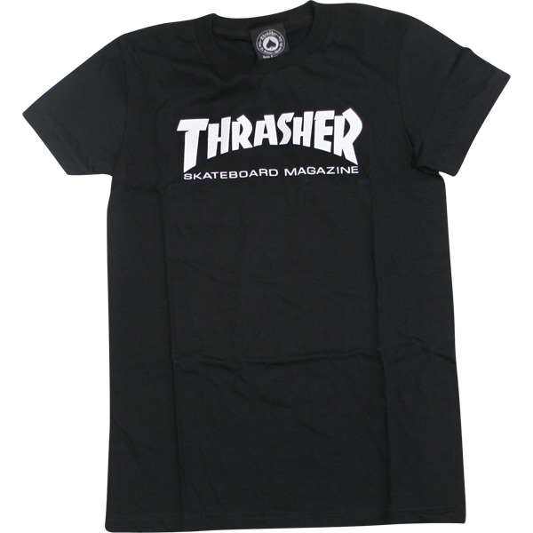 Thrasher Magazine Mag Logo Black Girls Short Sleeve T-Shirt - Medium