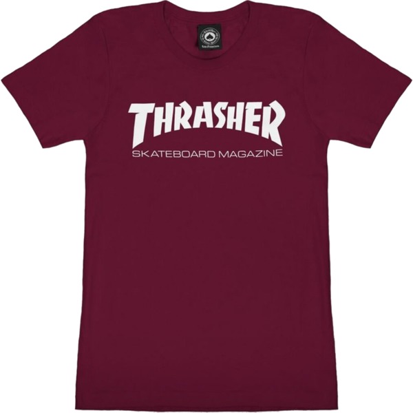 Thrasher Magazine Mag Logo Maroon Women's T-Shirt - Medium