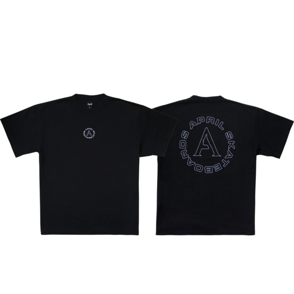 April Skateboards Full Circle Black Men's Short Sleeve T-Shirt - Small