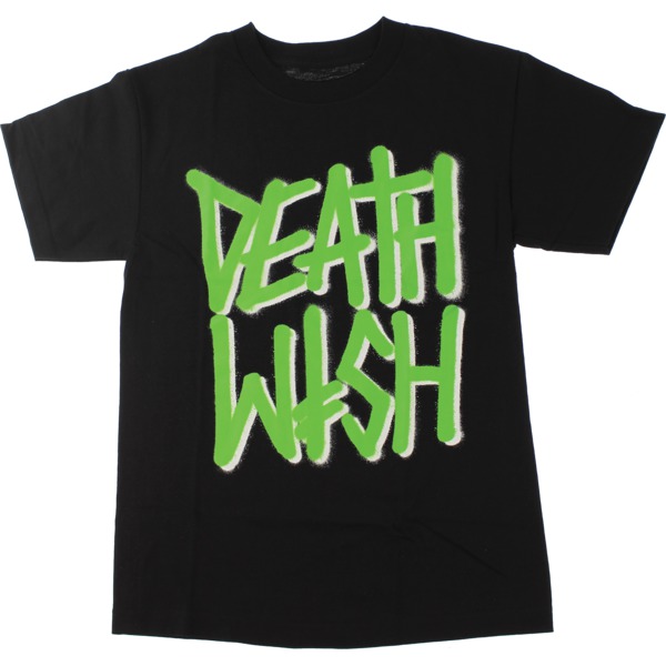 Deathwish Skateboards Deathstack Black / Green Men's Short Sleeve T-Shirt - X-Large