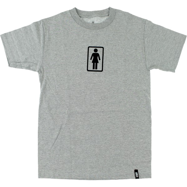 Short Black Heather T-Shirt Men\'s Girl Skateboards Large Grey - Sleeve / OG