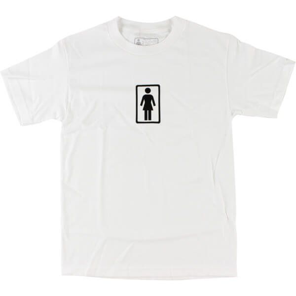 Girl Skateboards Og Logo White Black Men S Short Sleeve T Shirt Small Warehouse Skateboards