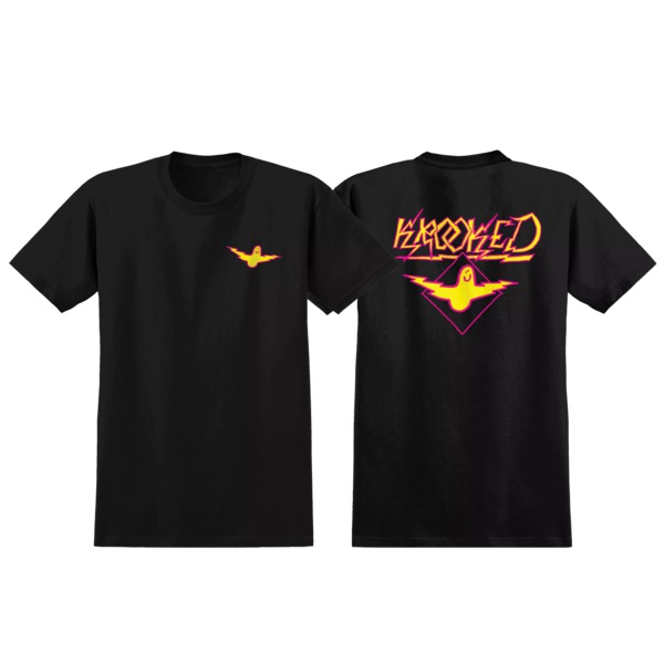 Krooked Skateboards Bird Lightening Black / Magenta / Yellow Men's Short Sleeve T-Shirt - Medium