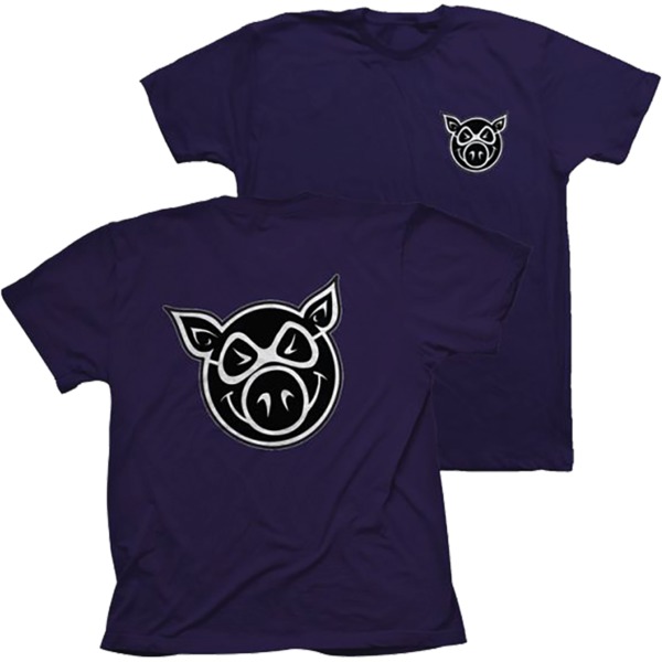 Pig Wheels Head Purple Men's Short Sleeve T-Shirt - Large