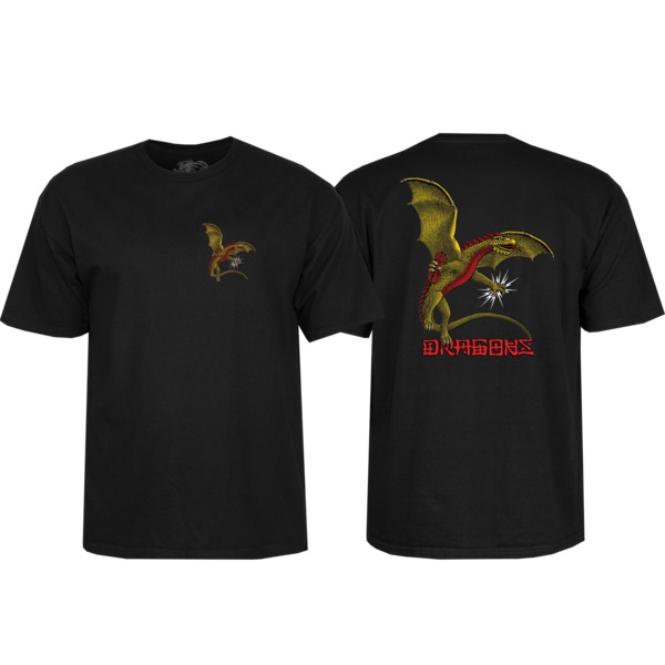 Powell Peralta Dragon Logo Black Men's Short Sleeve T-Shirt - Medium