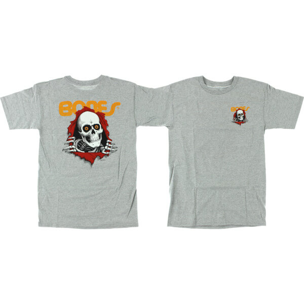 Powell Peralta Ripper Heather Grey Men's Short Sleeve T-Shirt - Small