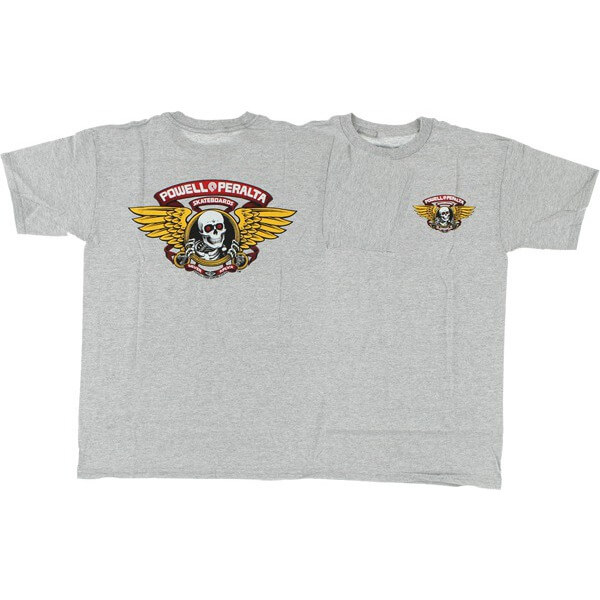 Powell Peralta Winged Ripper Grey Men's Short Sleeve T-Shirt - X-Large