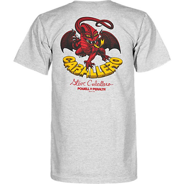 Powell Peralta Steve Caballero Dragon II Athletic Heather Grey Men's Short Sleeve T-Shirt - Large