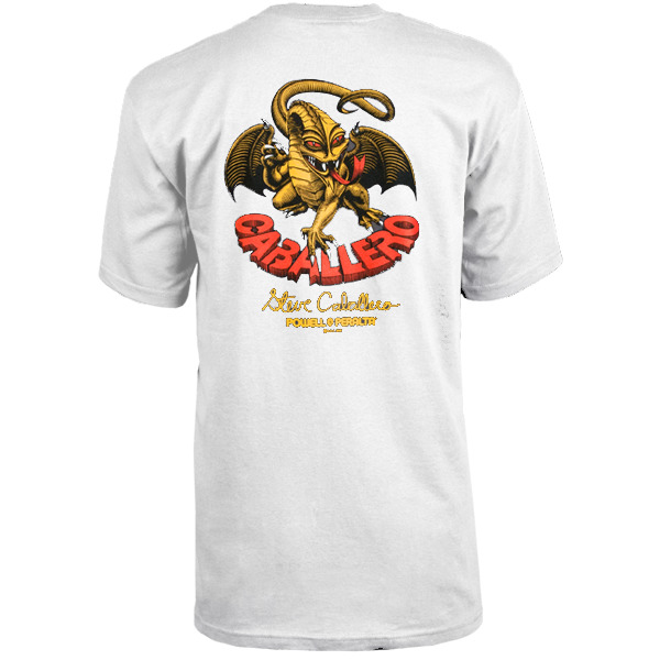 Powell Peralta Steve Caballero Dragon II White Men's Short Sleeve T-Shirt - Large