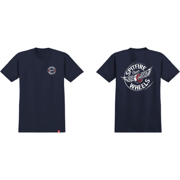 Spitfire Wheels Flying Classic Navy / White / Red Men's Short Sleeve T-Shirt - Small