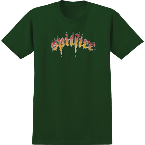 Spitfire Wheels Venom Script Forest Green Men's Short Sleeve T-Shirt - Small