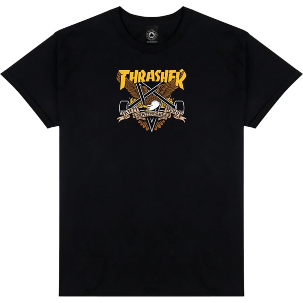 Thrasher Magazine x Anti Hero Eaglegram Black Men's Short Sleeve T-Shirt - Small