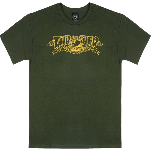 Thrasher Magazine x Anti Hero Mag Banner Forest Green Men's Short Sleeve T-Shirt - Small