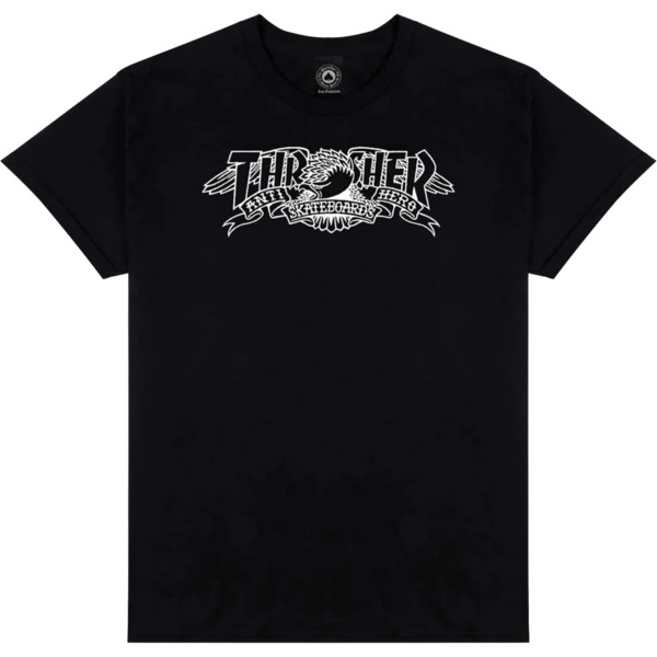 Thrasher Magazine x Anti Hero Mag Banner Black Men's Short Sleeve T-Shirt - Small