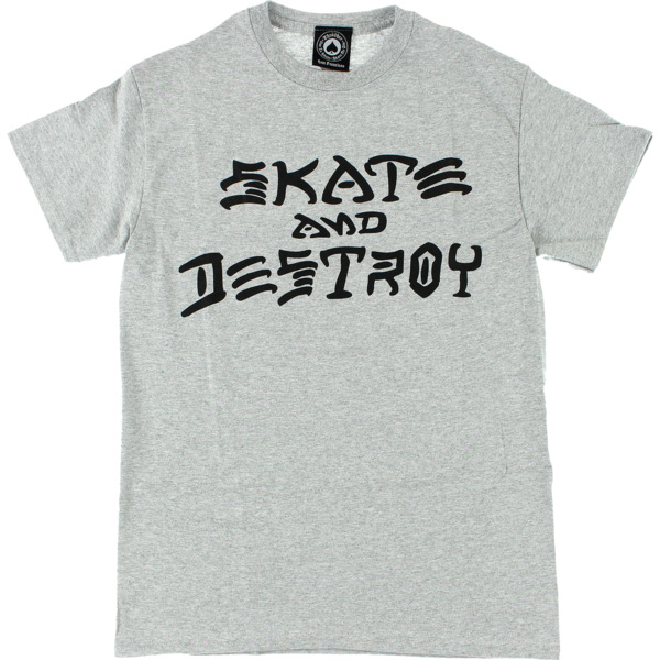 Thrasher Magazine Skate and Destroy Grey Men's Short Sleeve T-Shirt - Large