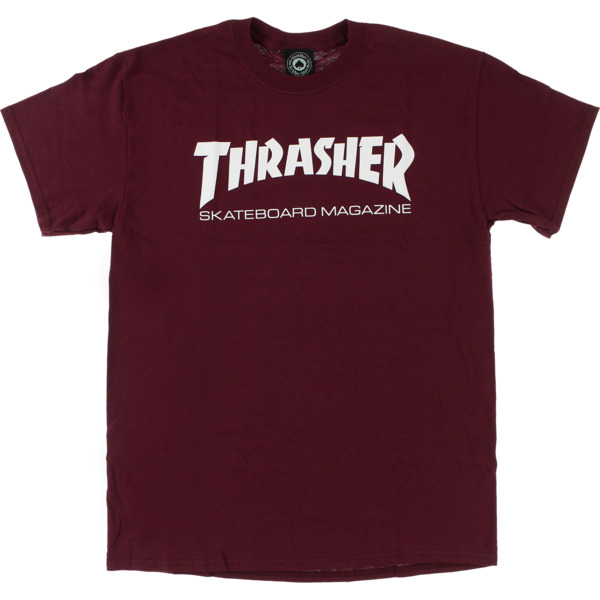 Thrasher Magazine Skate Mag Maroon / White Men's Short Sleeve T-Shirt - Large