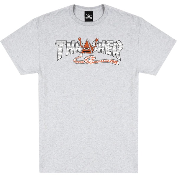 Thrasher Magazine Toy Machine Pyramid Ash Grey Men's Short Sleeve T-Shirt - Large