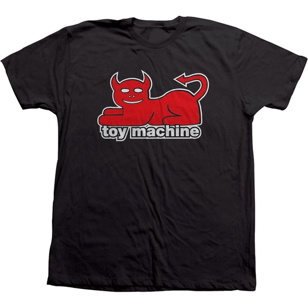 Toy Machine Skateboards Devil Cat Black Men's Short Sleeve T-Shirt - Large