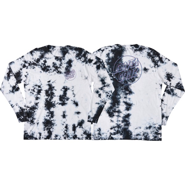 Santa Cruz Skateboards Amoeba Opus T-Shirt Long Dot - Cloud Dye Black Men\'s Sleeve / X- White