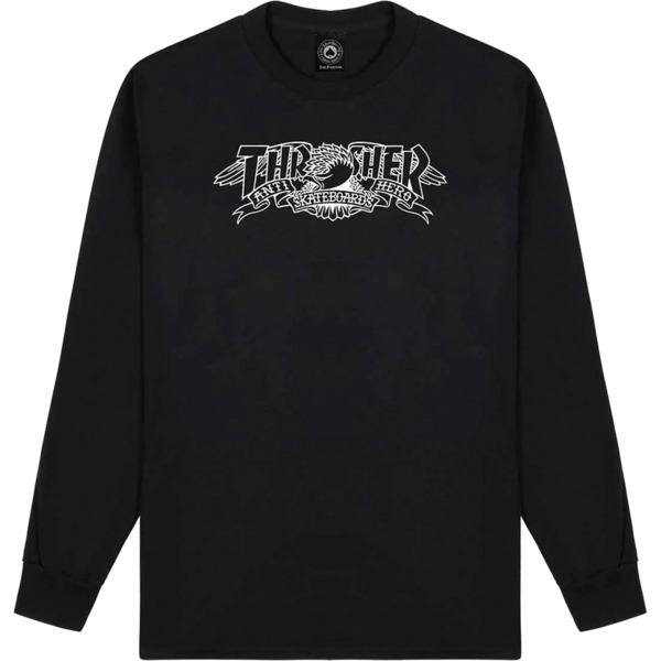 Thrasher Magazine x Anti Hero Mag Banner Black Men's Long Sleeve T-Shirt - Medium