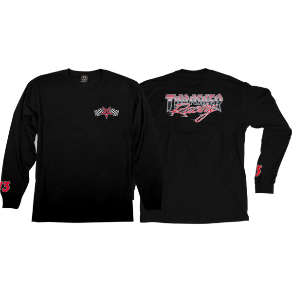 Thrasher Magazine Racing Black Red Men S Long Sleeve T Shirt