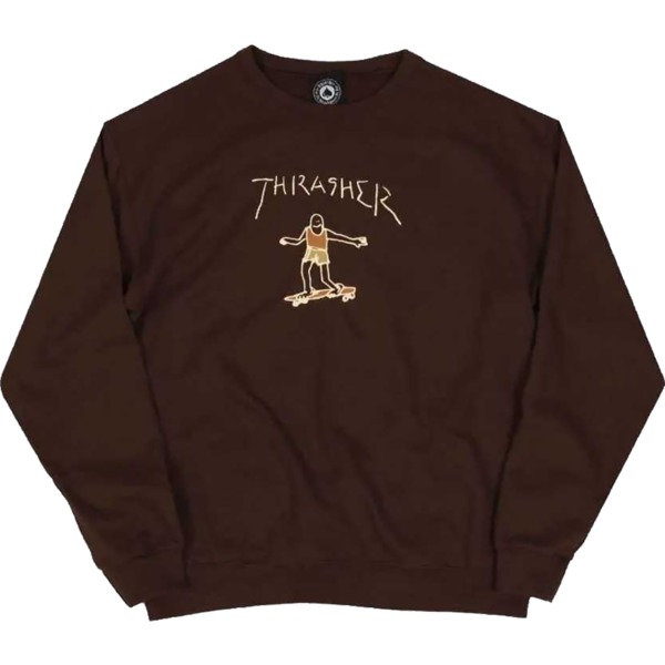 Thrasher Magazine Gonz Logo Dark Chocolate Men's Crew Neck Sweatshirt ...