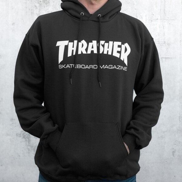 Thrasher Magazine Logo Skate Mag Black Men's Hooded Sweatshirt - Medium