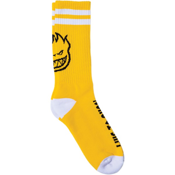 Spitfire Wheels Heads Up Yellow / Black / White Crew Socks - One size fits most