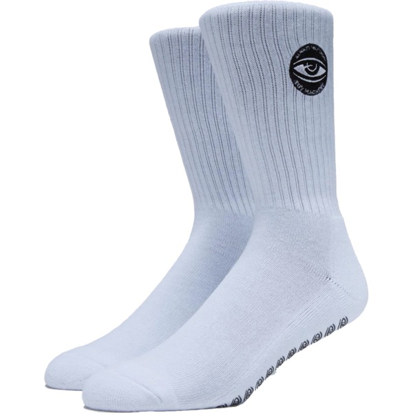 Toy Machine Skateboards Always Watching Grip White Crew Socks - One size fits most