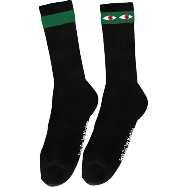 Toy Machine Skateboards Seek Black Crew Socks - One size fits most