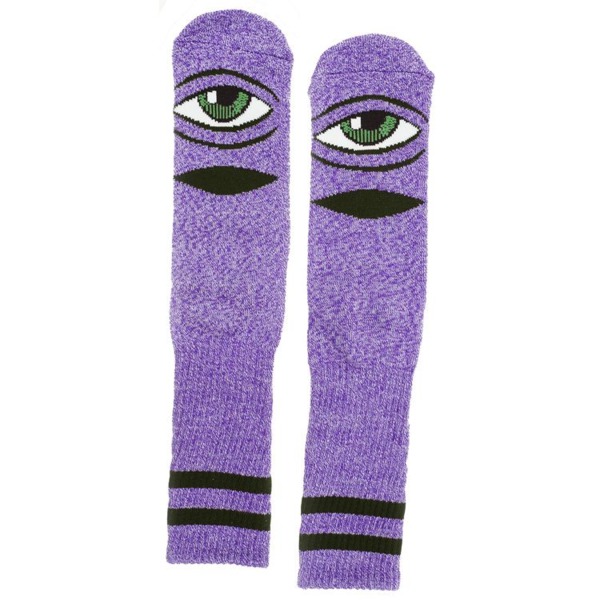 Toy Machine Skateboards Sect Eye Heather Purple Crew Socks - One size fits most