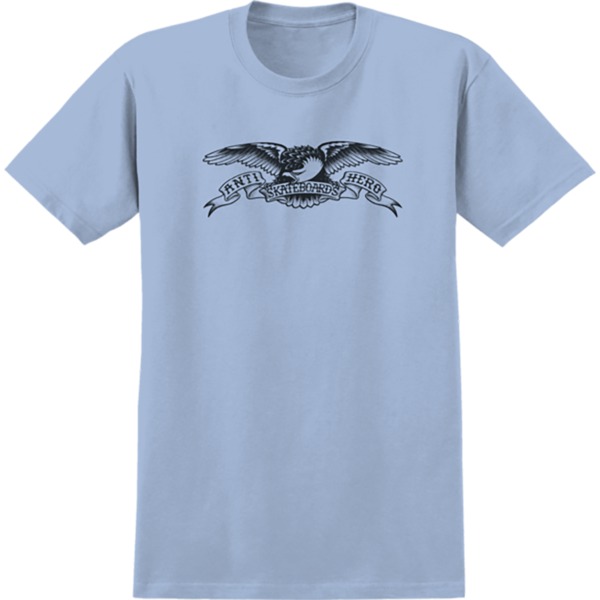 Anti Hero Skateboards Basic Eagle Light Blue / Black Youth T-Shirts - Small