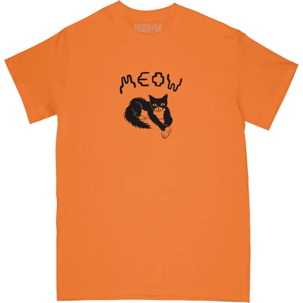 Meow Skateboards Cross Paw Orange Youth T-Shirts - Small