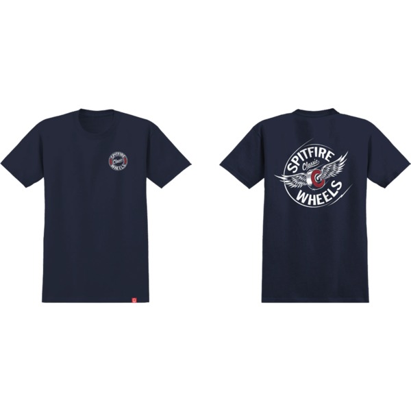 Spitfire Wheels Flying Classic Navy / White / Red Youth T-Shirts - Large