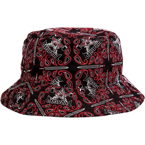 Thrasher Magazine Bandana Black / Red Bucket Hat - S/M
