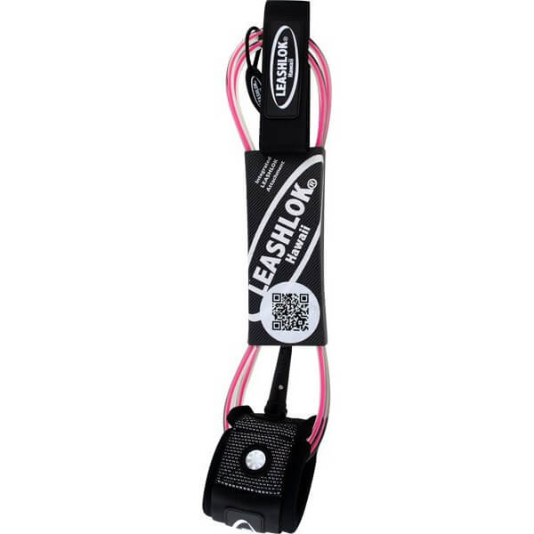 Leashlok Hawaii Team Series 7mm Pink Surfboard Leash - 7' - Warehouse ...