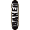 Baker Skateboards Brand Logo Black / White Skateboard Deck - 8.47" x 32" - Complete Skateboard Bundle