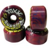 Toxic Skateboard Wheels Superthane Toxic Runoff Red / Blue Swirl Skateboard Wheels - 59mm 103a (Set of 4)