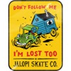 Anti Hero Skateboards Jalopi Don't Follow Me Yellow Skate Sticker