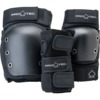 ProTec Skateboard Pads Adult 3 Pack Open Back Black Knee, Elbow, & Wrist Pad Set - Medium