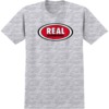 Real Skateboards Oval Ash / Red Men's Short Sleeve T-Shirt - Large