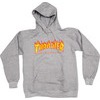 Thrasher Magazine Flames Heather Grey Men's Hooded Sweatshirt - X-Large