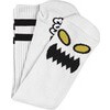 Toy Machine Skateboards Monster Face White Crew Socks - One size fits most