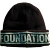 Foundation Skateboards Text Logo Black / Teal Knit Beanie - One size fits most