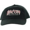 Bacon Skateboards Logo Embroidered Black / Red Hat - Adjustable