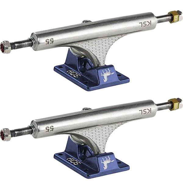 Ace Trucks MFG. Kevin "Spanky" Long AF1 Hollow 55 Polished / Blue LTD Skateboard Trucks - 5.8" Hanger 8.5" Axle (Set of 2)