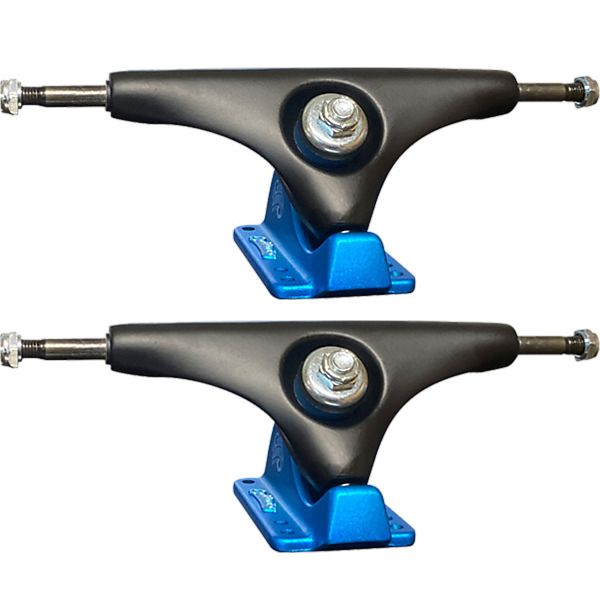 Gullwing Trucks 9.0" Charger Black / Blue Skateboard Reverse Kingpin Trucks - 6.25" Hanger 9.0" Axle (Set of 2)