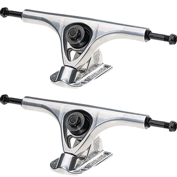 Paris Truck Co. Savant 180mm 50 Degree Polished Skateboard Reverse Kingpin Trucks - 7.0" Hanger 9.6" Axle (Set of 2)