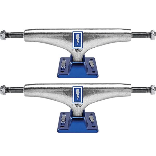 Thunder Trucks 147mm Hollow Light Boxed Bolts Polished / Blue Skateboard Trucks - 5.25" Hanger 8.0" Axle (Set of 2)